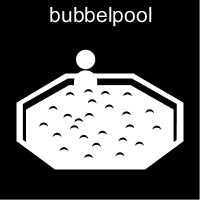 En pictogrambild som symboliserar bubbelpool