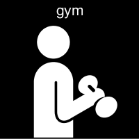 En pictogrambild som symboliserar gym
